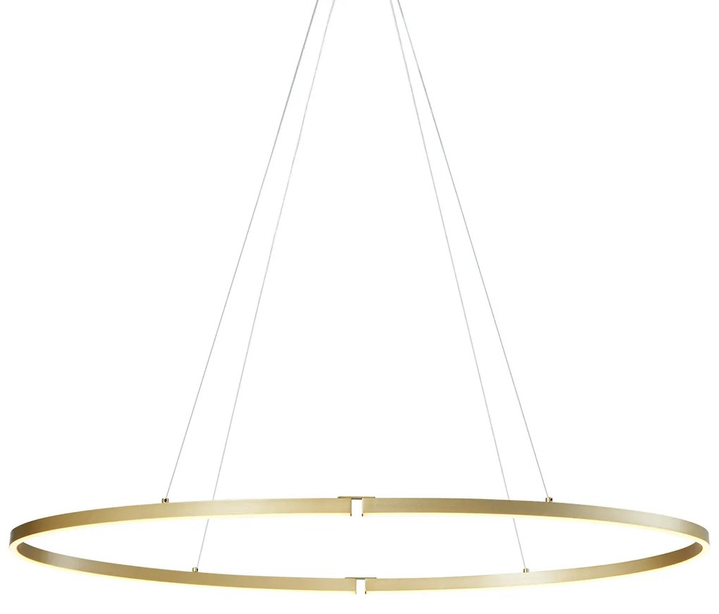 Dizajnové závesné svietidlo mosadzné 120 cm vrátane LED 3-stupňové stmievateľné - Ovallo