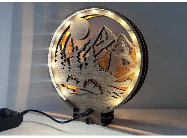 Li-Go 23592/DUB2 - stmievateľná LED stolová dekorácia LED/12W/230V 20x22 cm dub