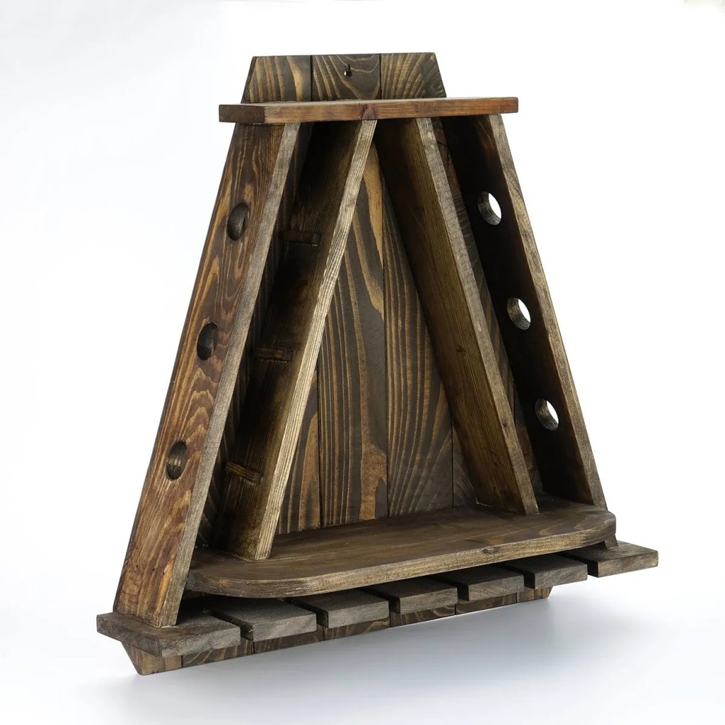 Stojan na víno DREVO 57 cm hnedý