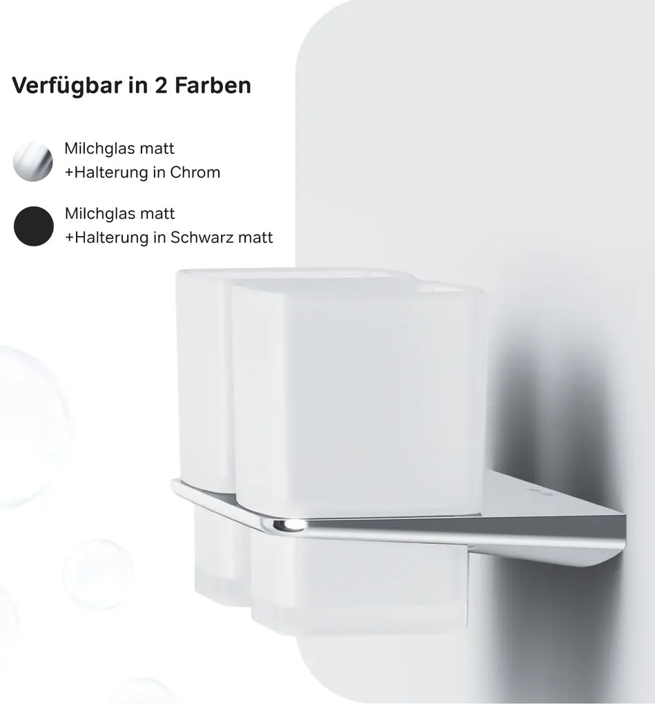 Sklenený pohár na zubné kefky AM.PM Inspire 2.0 AIB343400 nástenný, dvojitý, chróm