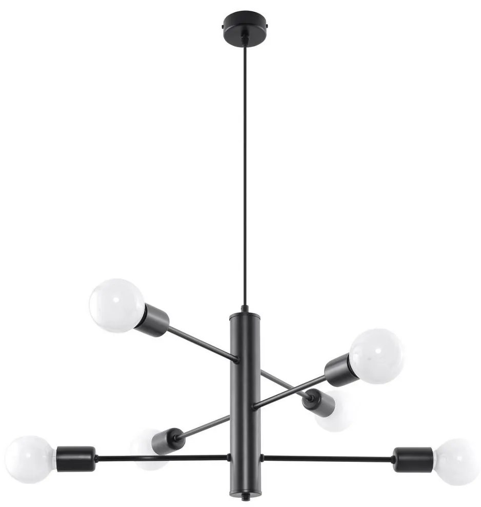 Luster na lanku DUOMO 6 6xE27/60W/230V čierna