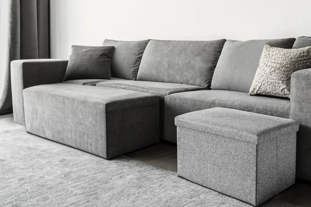 Taburet s úložným priestorom DIEGO XL sivý