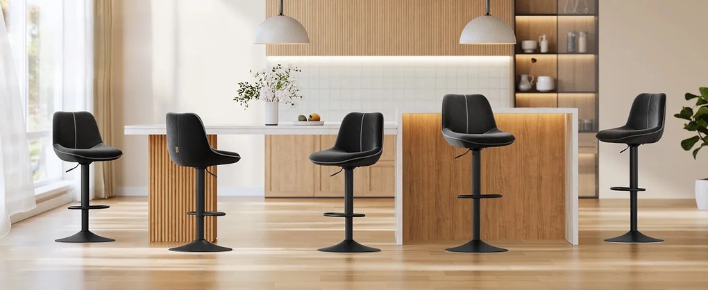 Sada 2 ks barových židlí Vasagle Muriel černá