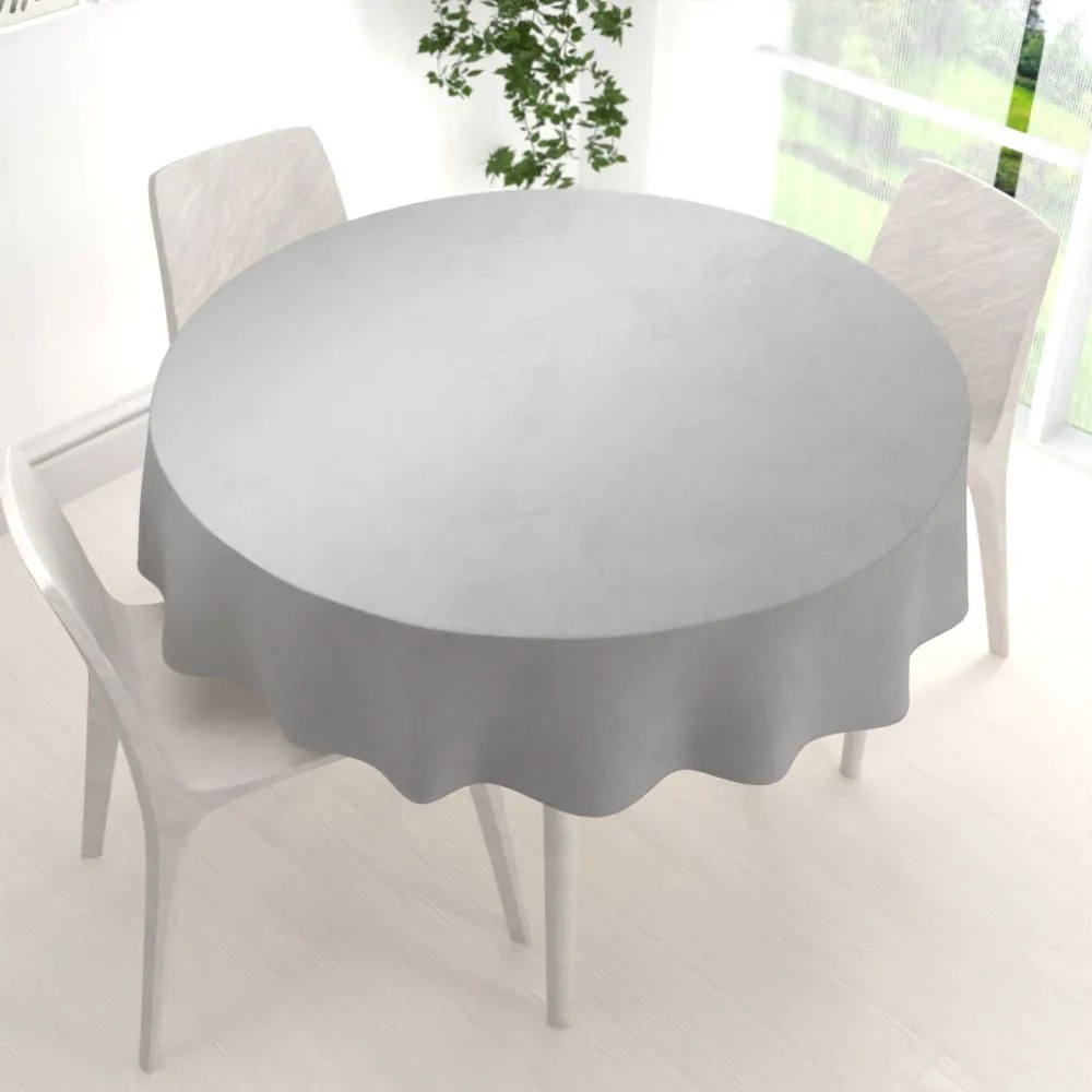 Biante Zamatový okrúhly obrus Velvet Premium SVP-039 Sivý Ø 140 cm
