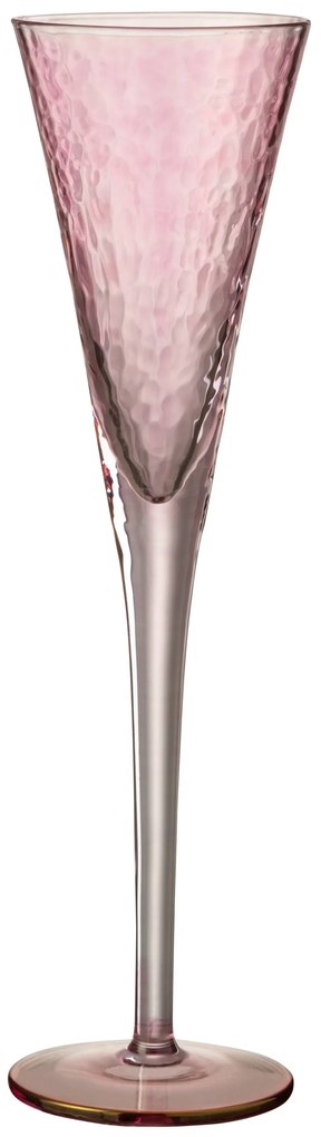Růžový pohár na šampanské Oil transparent - Ø 7 * 28 cm