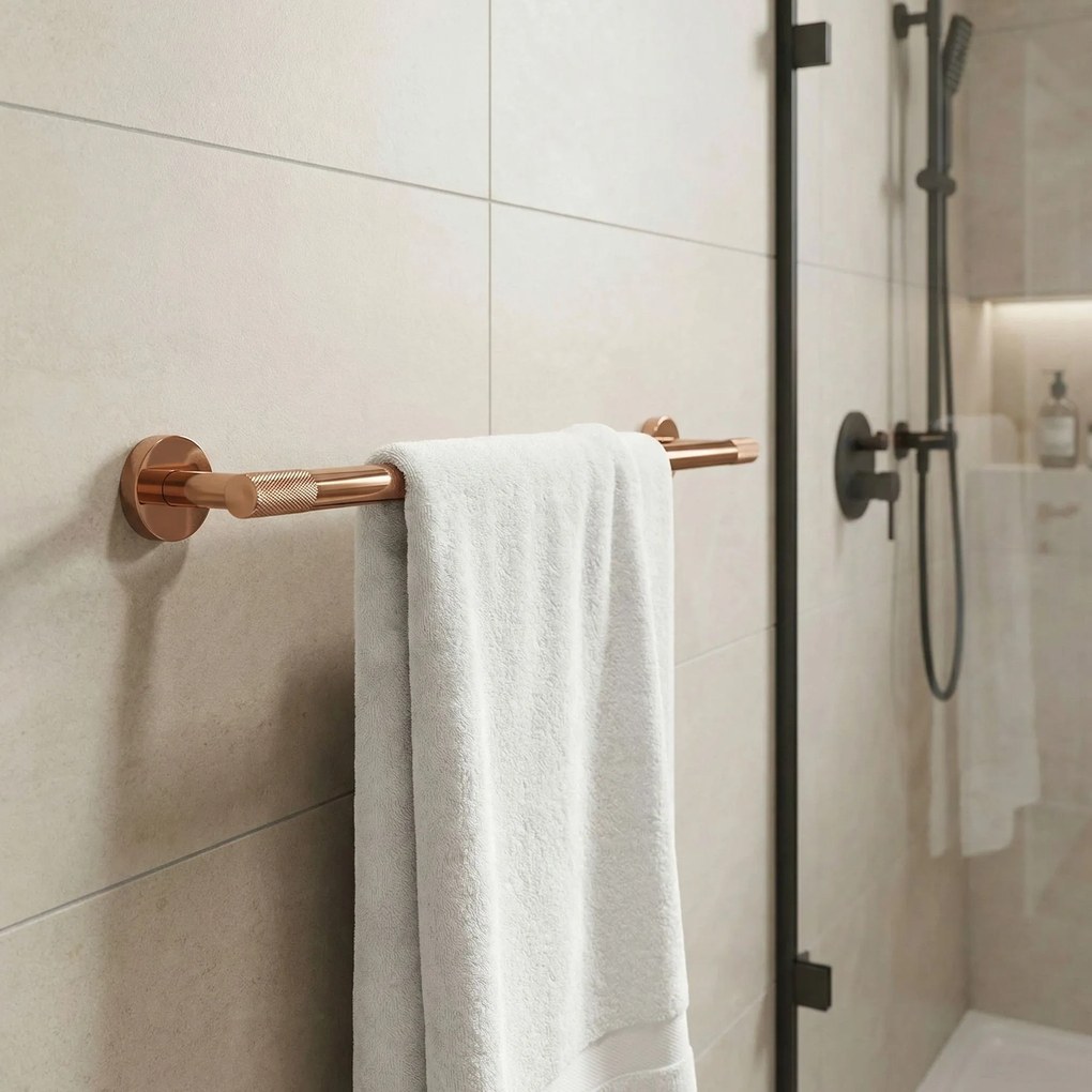 Rea Modern, kúpeľňový vešiak na uterák 60cm, 6603, medená lesklá, REA-98070