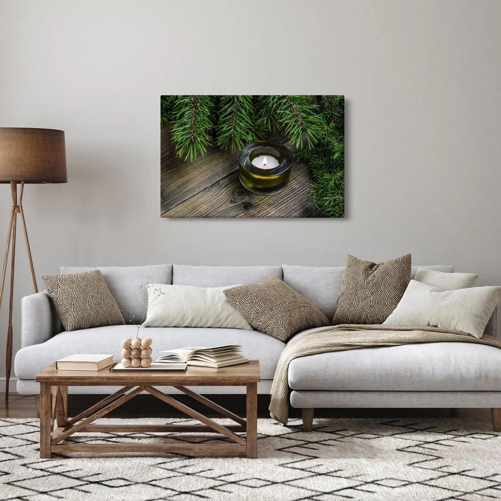 Obraz - vianočná sviečka (90x60 cm)