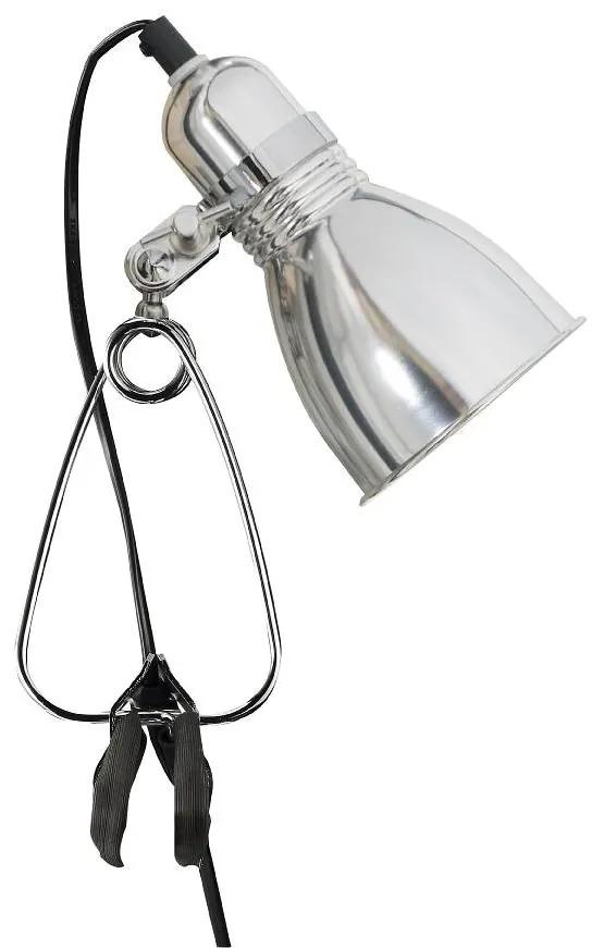 NORDLUX Priemyselná lampa s klipom FOTO, 1xE27, 40W, strieborná