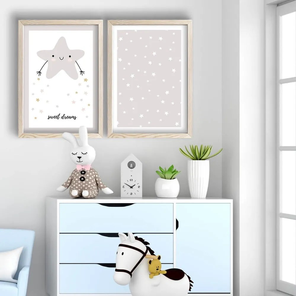 Detské obrázky v súprave 2 ks 38x53 cm Sweet Dreams – Wallity