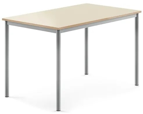Stôl BORÅS, 1200x800x760 mm, laminát - breza, strieborná