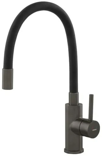 Drezová batéria Novaservis Ferro flexi so silikónovým ramienkom čierna/gun metal BZA4BSSGM