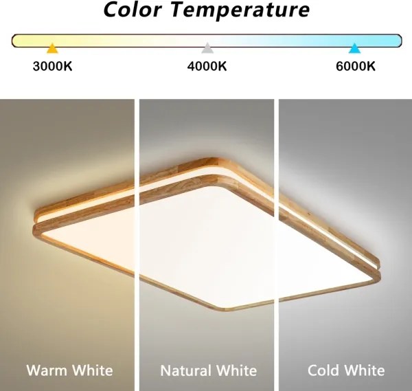 BRILAGI - LED stmievateľné svietidlo MOLINA SQUARE LED/128W/230V dub 90x60 cm + diaľkové ovládanie