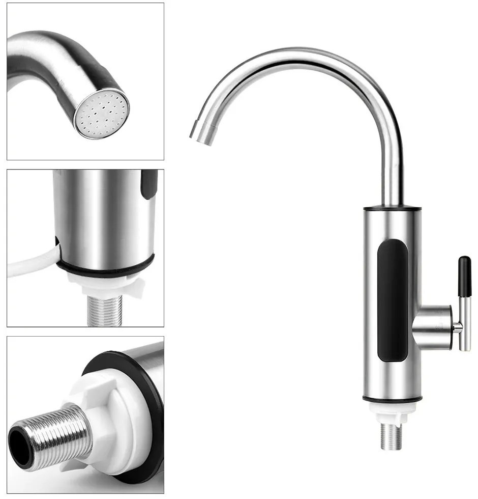 Elektrická vodovodná batéria s ohrievačom vody a spodným pripojením