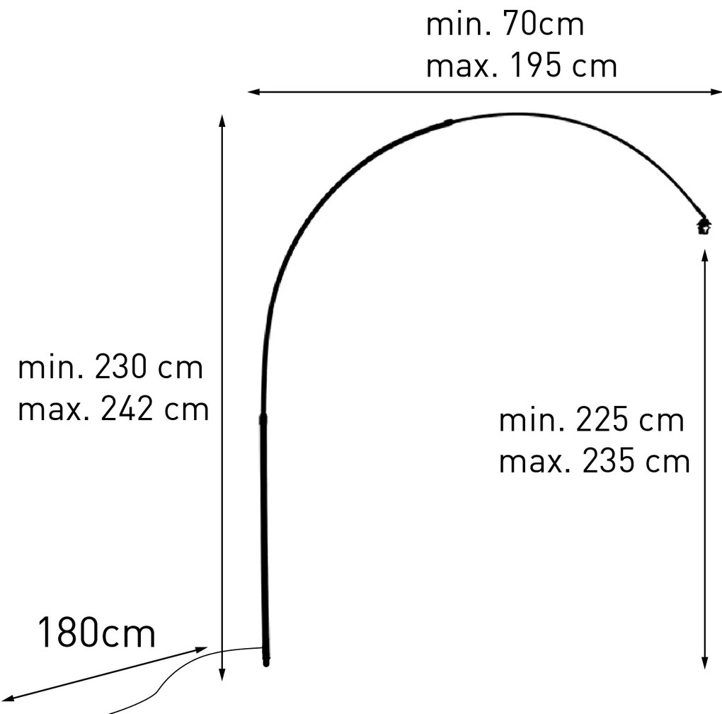 Oblúk pre oblúkovú lampu XXL mosadz