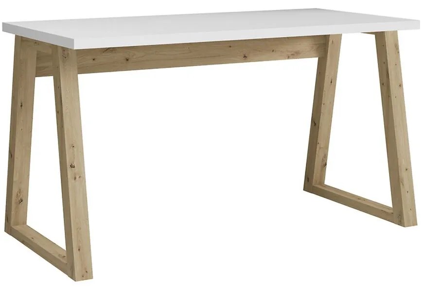 Písací stôl Iga Biely / Dub Artisan