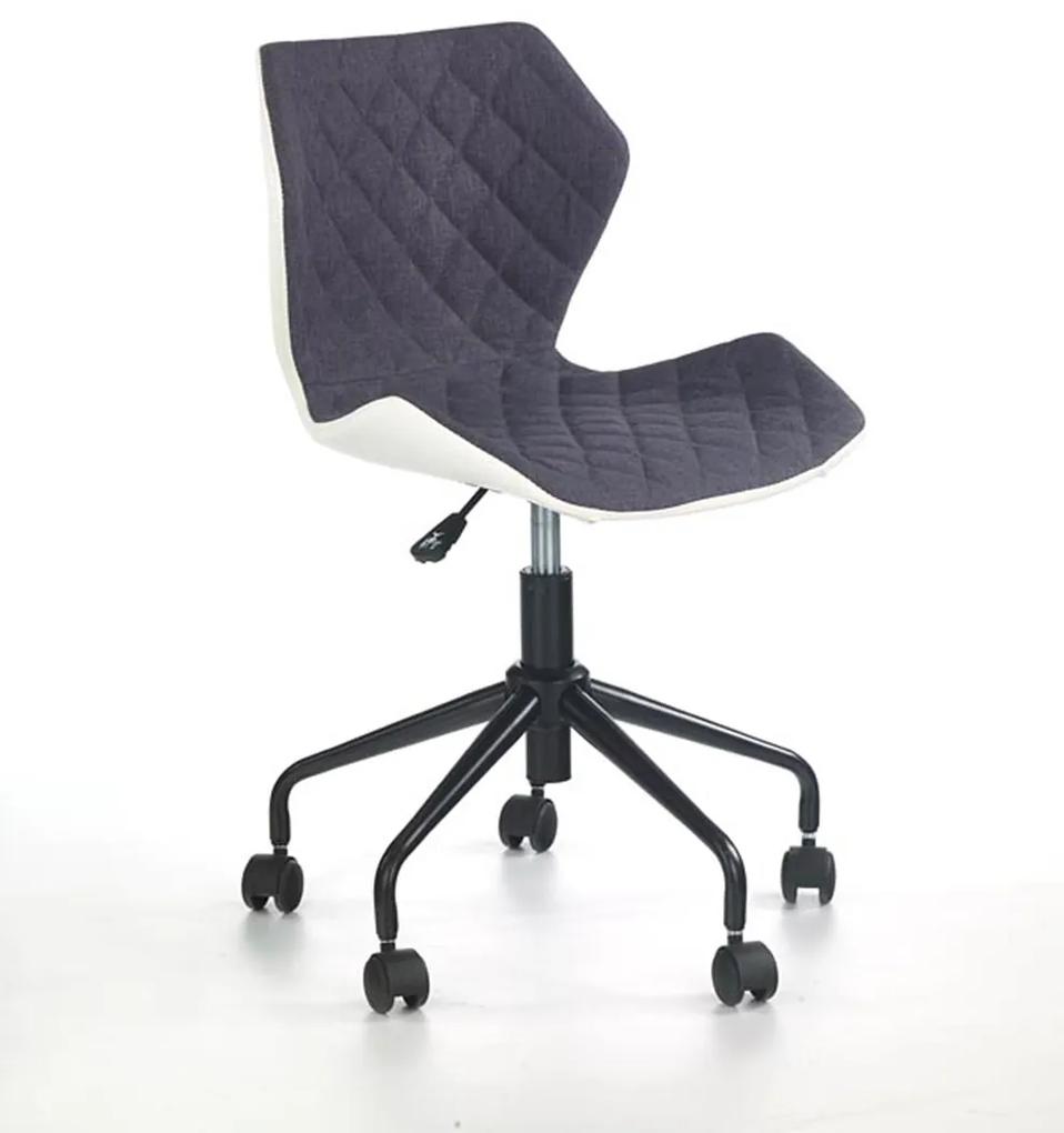 Detská stolička na kolieskach Matrix - sivá / biela