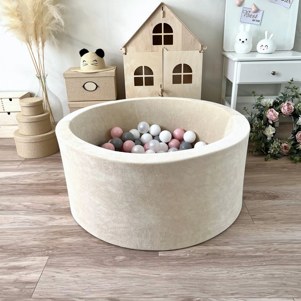 Suchý bazén Velvet MIM krémový 90x40 cm