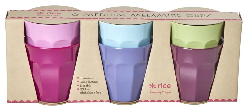 rice Melamínový pohárik Colours 250 ml - set 6 ks