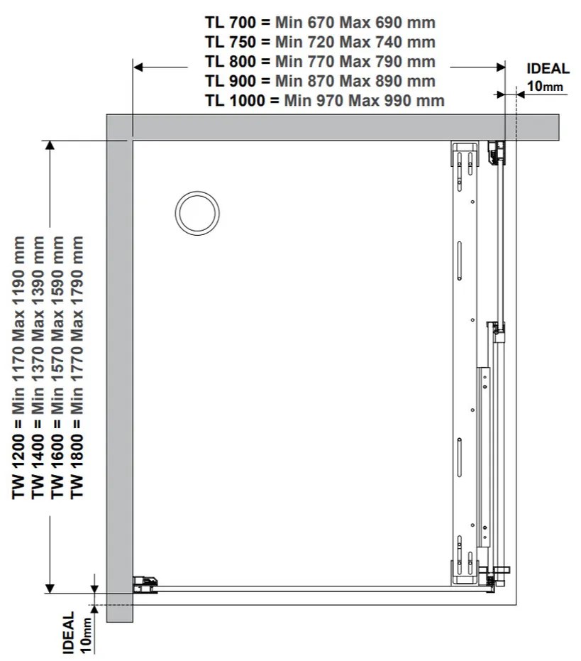 Glass 1989 Moov- bočná stena pre šírku vaničky 100 cm, upevnenie vľavo