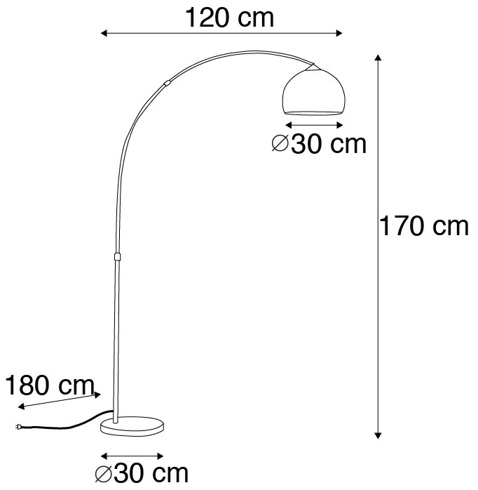 Inteligentná oblúková lampa medená vrátane A60 Wifi - Arc Basic