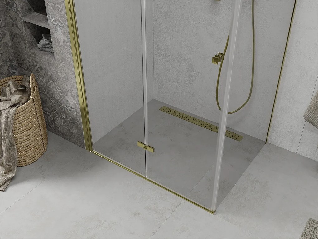 Mexen Lima sprchovací kút 70x90 cm, priehľadná, zlatá, 856-070-090-50-00