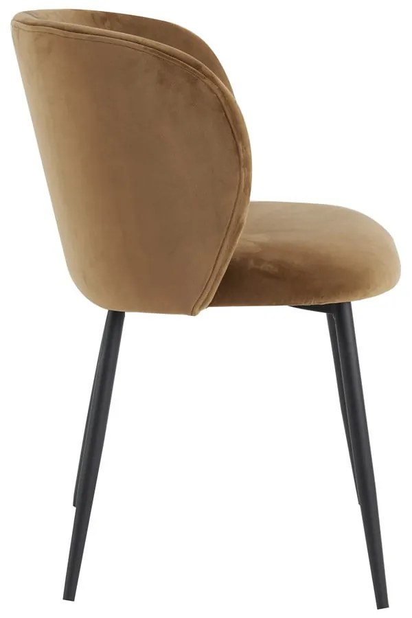 Hnedá zamatová jedálenská stolička Elyna - Light &amp; Living