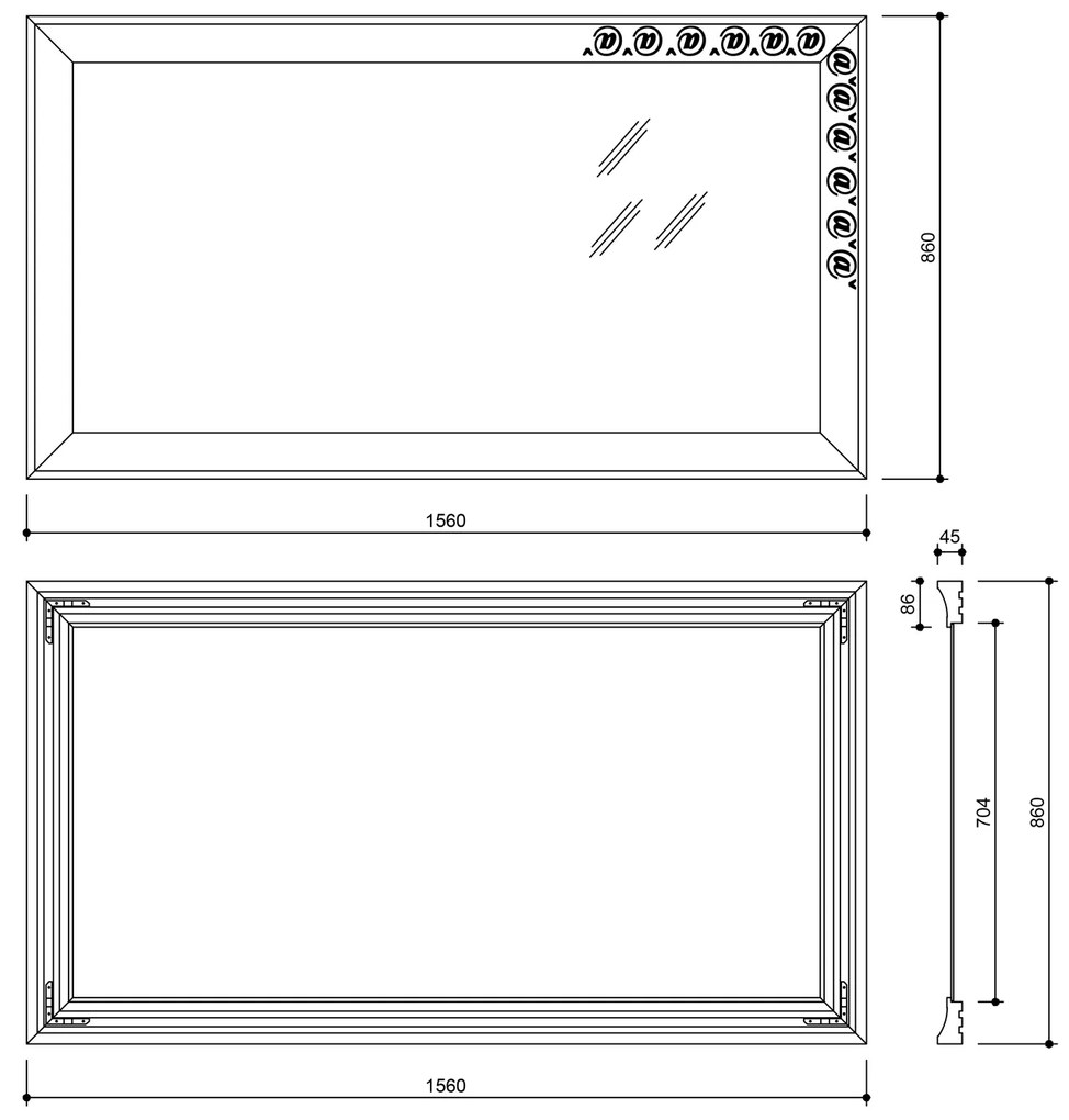 Sapho Sapho, MANTILA zrkadlo v drevenom ráme 860x1560mm, antik, NL741