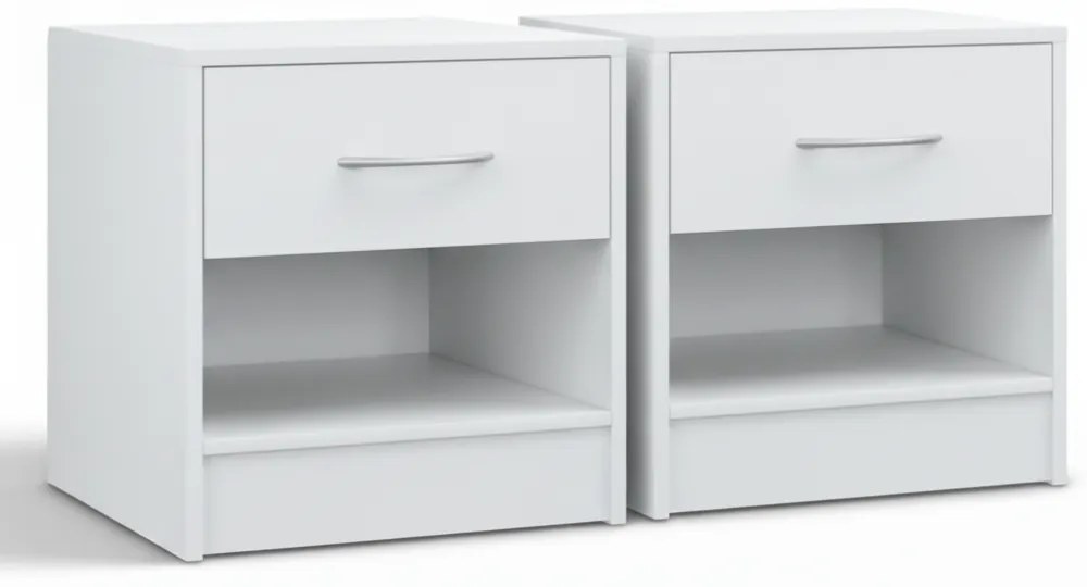 Set nočných stolíkov BIANCA, 2 ks, 41x39x28cm, biela Casaria