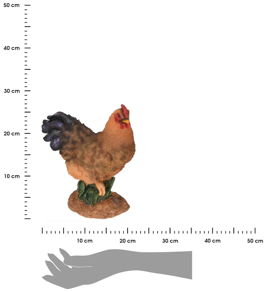 Záhradná figúrka z polistone Hen, 27 cm, viacfarebná
