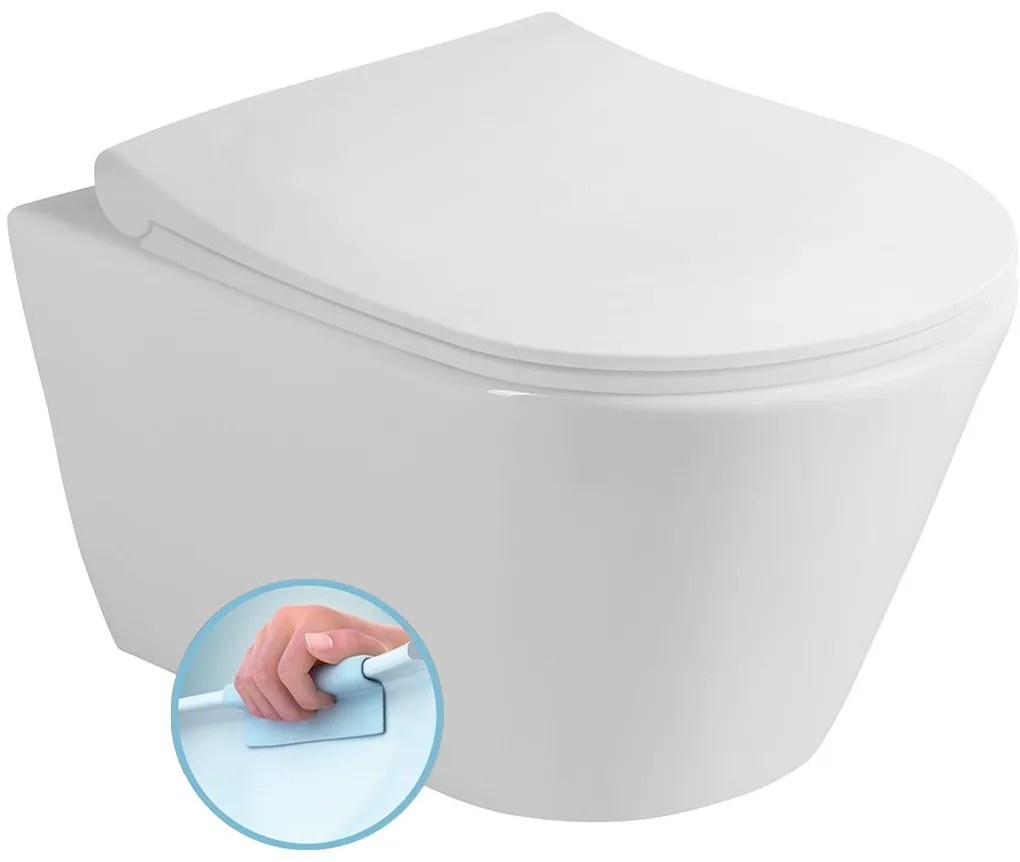 Sapho Sapho, AVVA SHORT závesná WC misa, Rimless, 35,5x49cm, biela, 200114