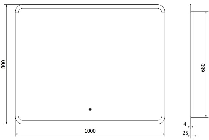 Mexen Nida, LED kúpeľňové zrkadlo s podsvietením 100x80 cm, 6000K, ochrana proti zahmlievaniu, 9806-100-080-611-00