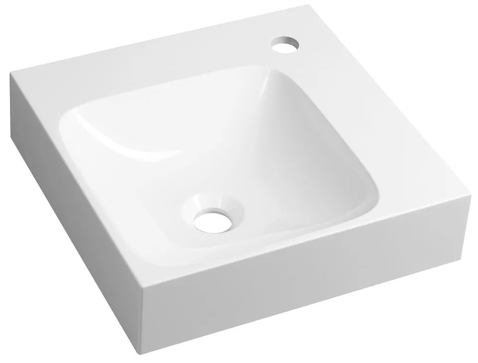 Biele umývadlo z liateho mramoru 40x40 cm Emona – Sapho