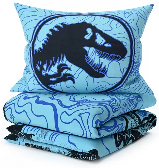 Svietiace bavlnené obliečky JURSKÝ SVET modré Rozmer obliečky: 70 x 90 cm | 140 x 200 cm