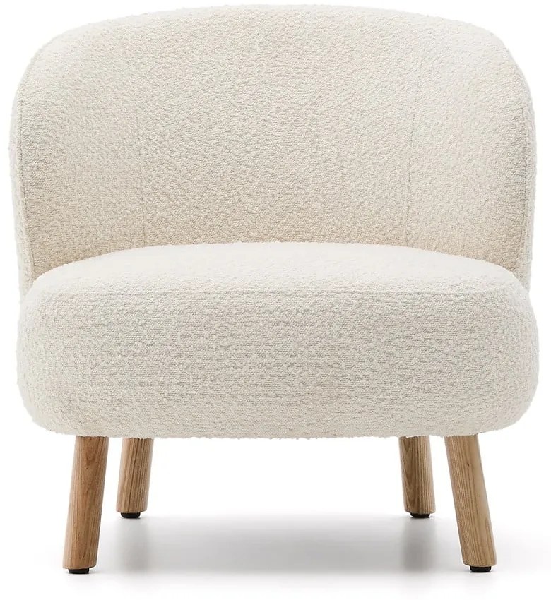 Krémové kreslo z textílie buklé Ulit – Kave Home