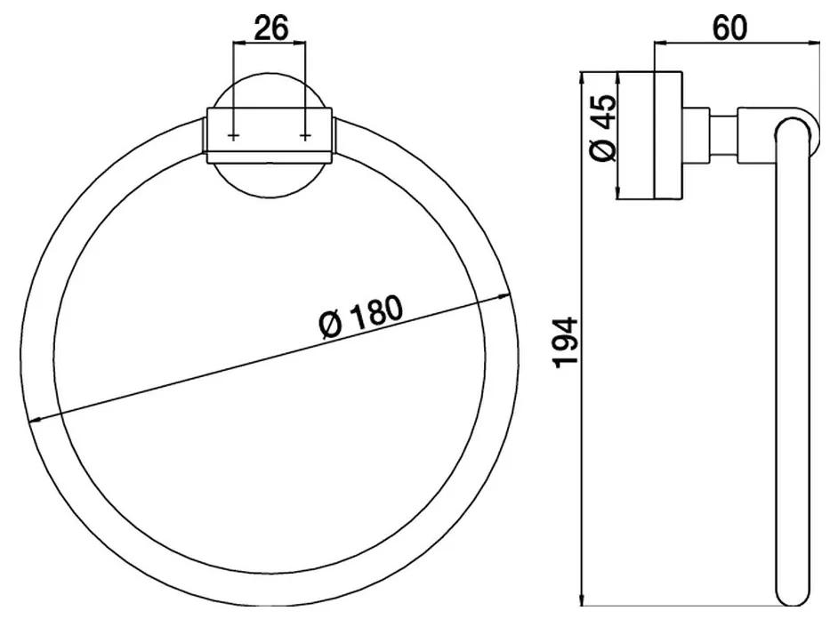 Emco Eposa - Kruhový držiak pre uterák Ø 180 mm, chróm 085500102