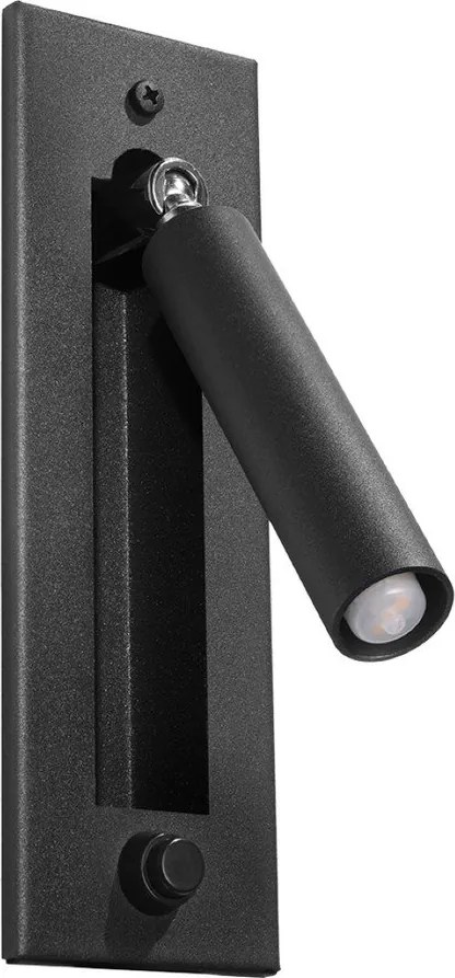 Čierne kovové nástenné svietidlo Chimery – Sollux