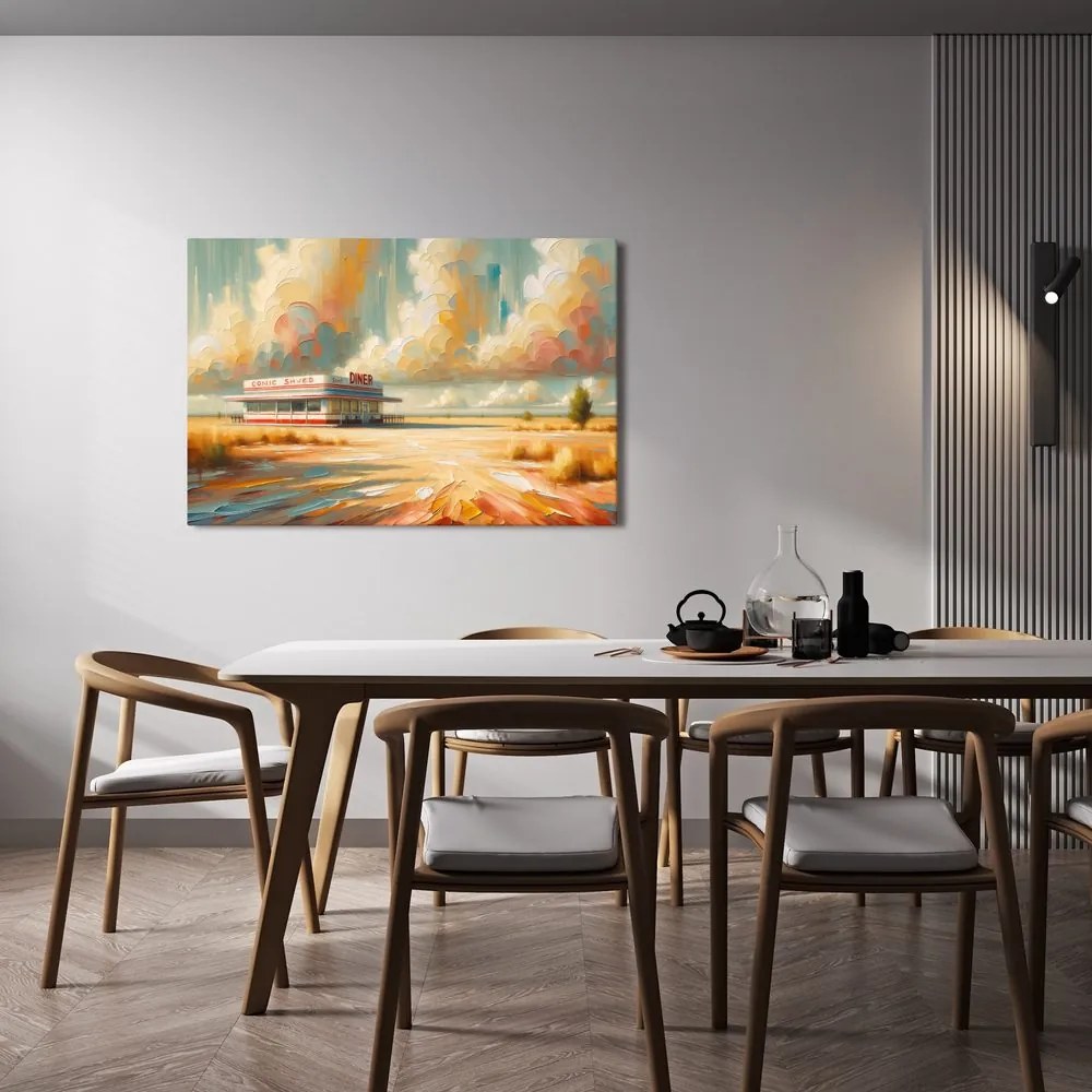 Obraz osamelý diner pod oblohou