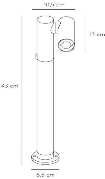 Lucide 27895/05/29 - LED Vonkajšia lampa TATUM LED/5W/230V IP65 43 cm antracit