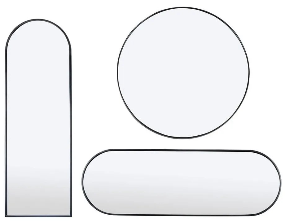 Čierne nástenné zrkadlo Bonami Essentials Layla, ø 80 cm