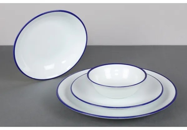 Jedálenská súprava 24 ks biela/modrá/porcelán