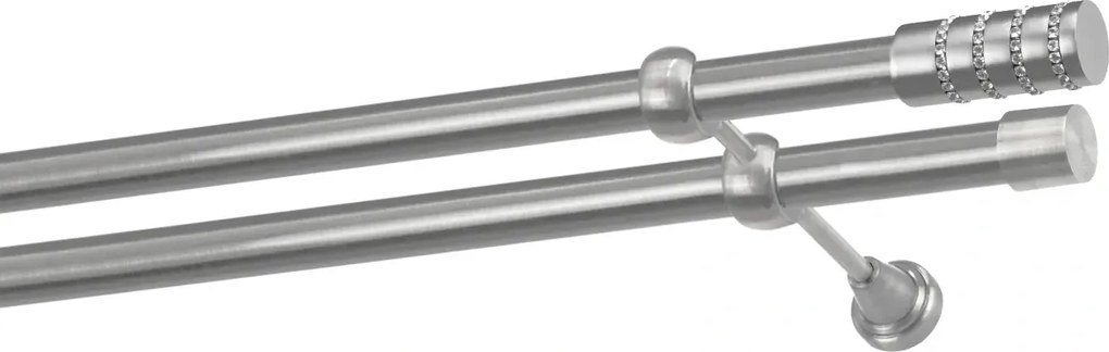 Garniže 25x25mm - dvojradové - CYLINDER CRYSTAL - satin