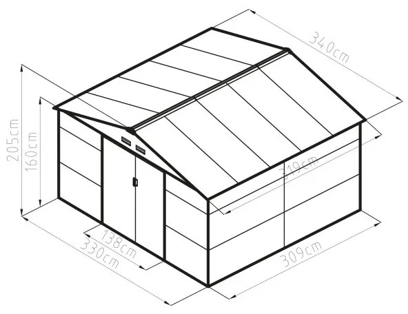 G21 Záhradný domček G21 GAH 1085 - 340 x 319 cm, šedý