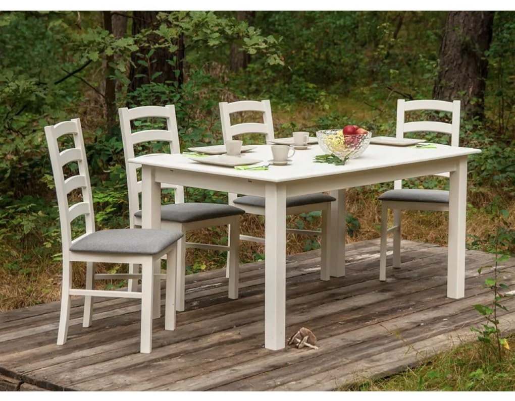 PROXIMA.store - Rustikálny rozkladací stôl 93/150 - 197 cm - BELLUNO ELEGANTE FARBA: biela