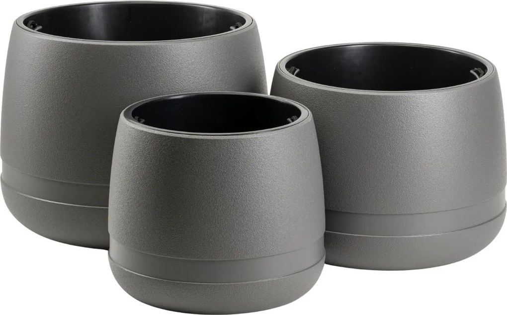 PLASTOVÝ KVETINÁČ LUNA VASE 48X38 CM ANTRACITOVÁ