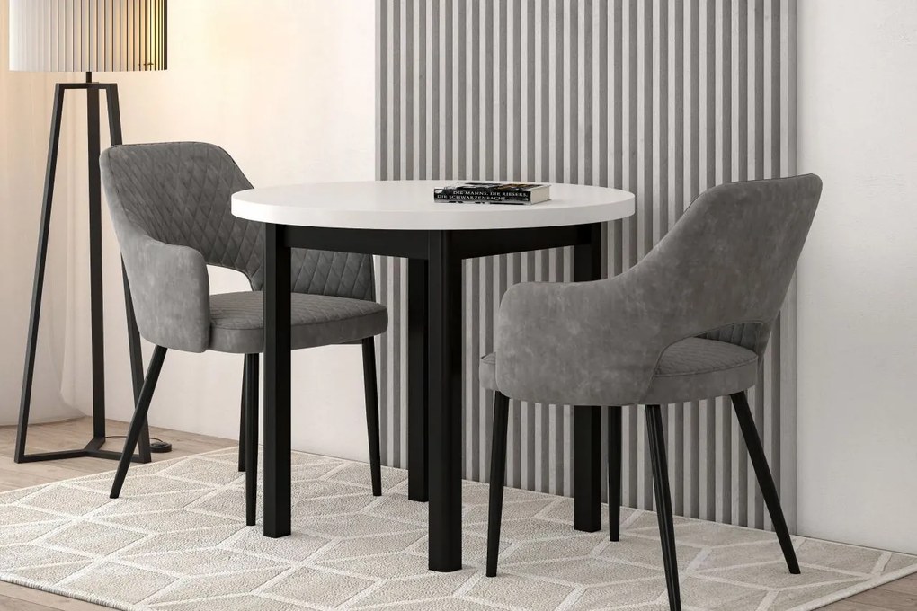 Vintino Jedálenský stôl NOVUS 90 cm – biela / čierna