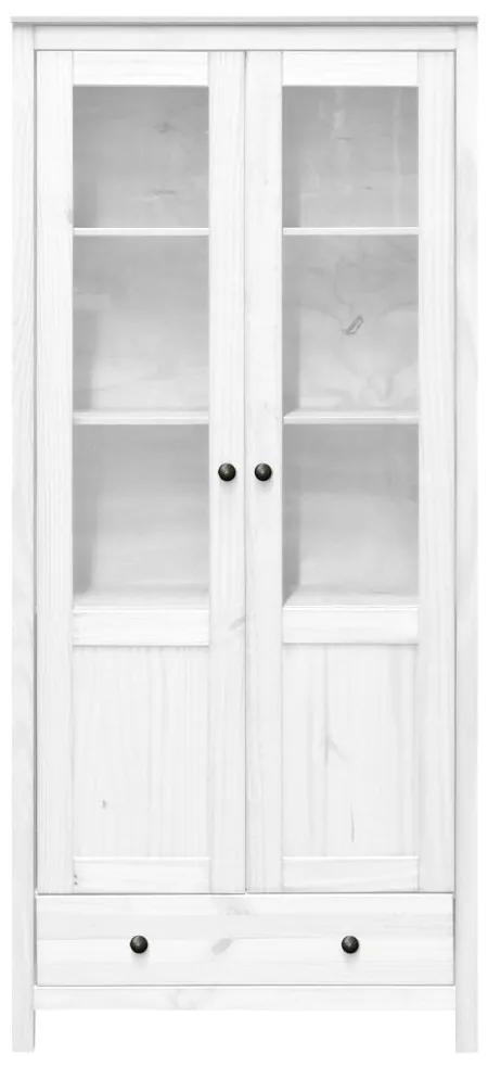 IDEA nábytok Vitrína 2 dvere + 1 zásuvka TORINO biela, kovové úchytky
