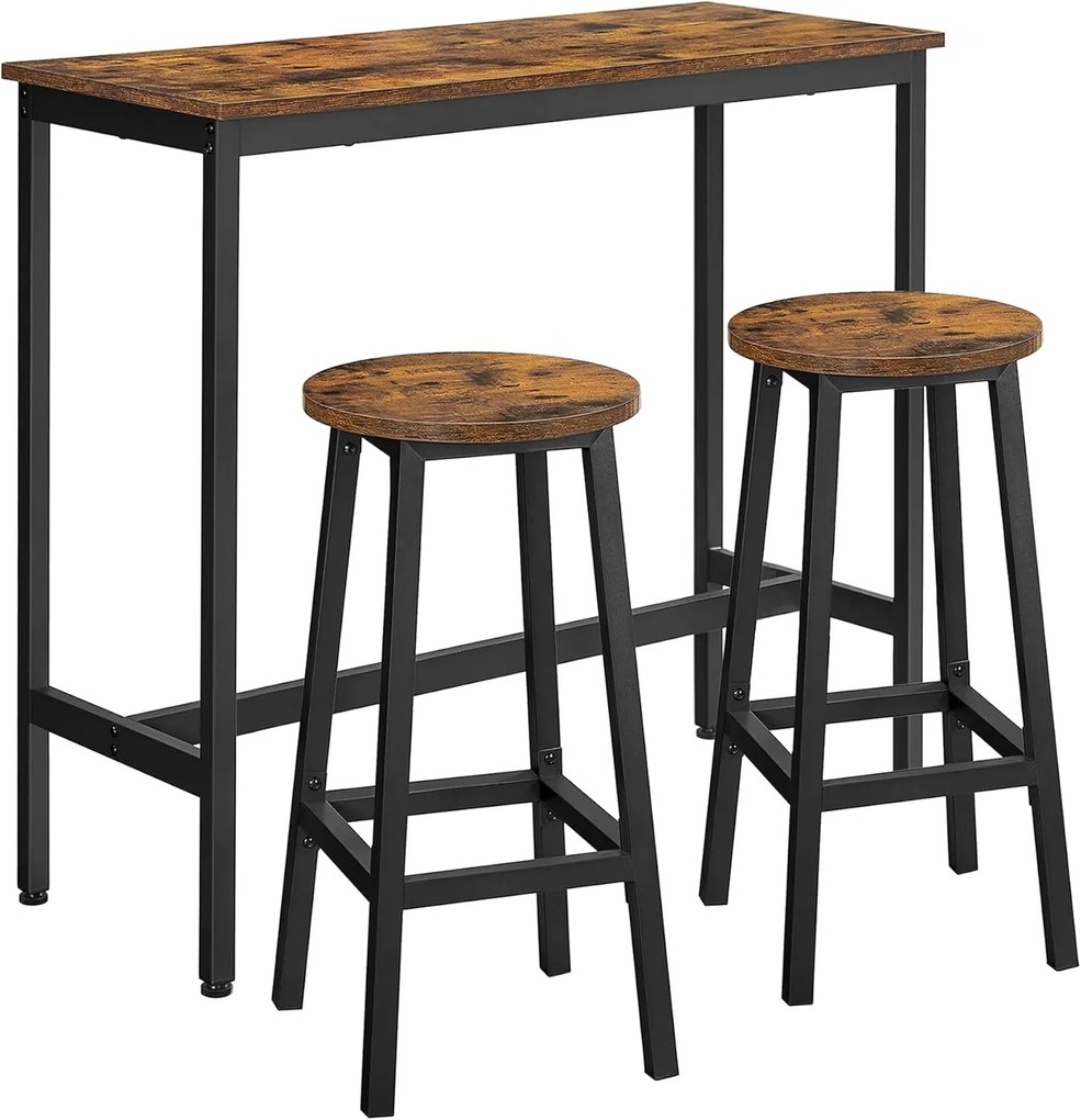 Barový set Vasagle Primer hnědý/černý