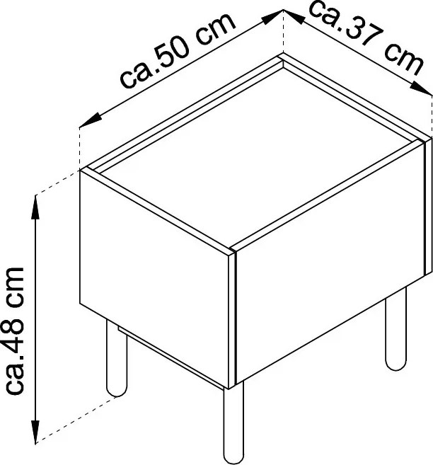 Nočný stolík Boho, dub riviéra/biely mramor