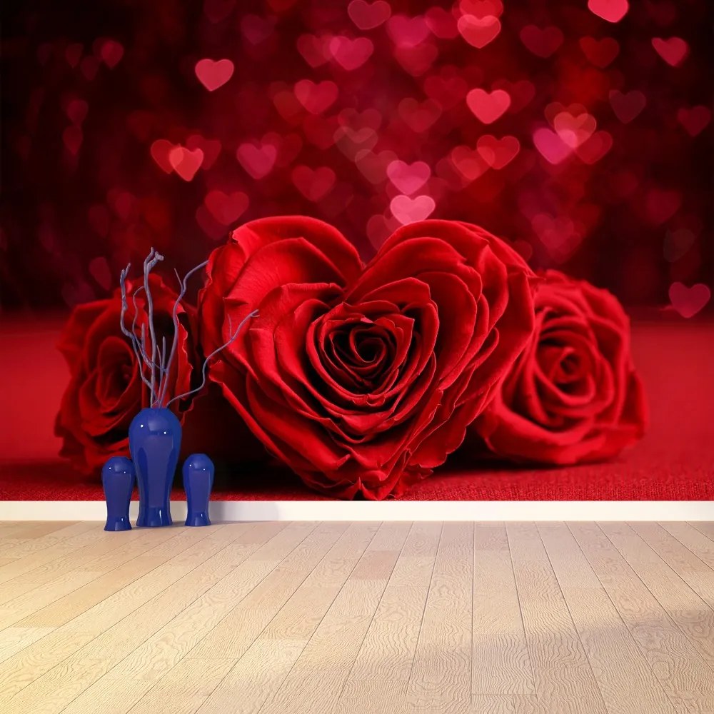 Fototapeta Vliesová Ruže srdce 250x104 cm