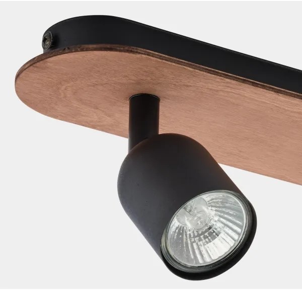 Bodové svietidlo TOP WOOD 2xGU10/10W/230V čierna/drevo